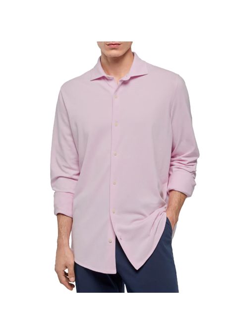 Camicia Mc2 Saint Barth Amalfi uomo AMALFI01312H Rosa jersey piquet tinta unita regolare MC2 SAINT BARTH | Camicie | AMALFI01312H21
